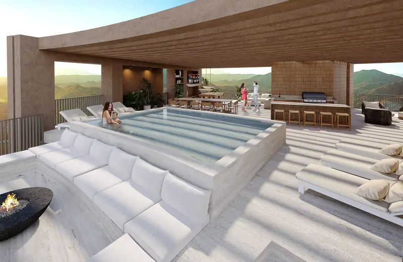 Rooftop privado de un Penthouse con alberca